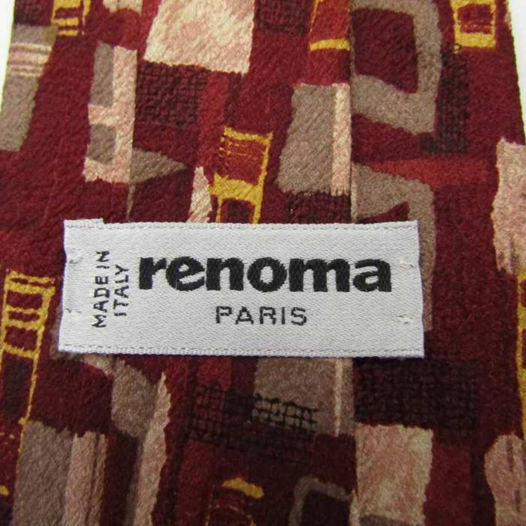 RENOMA(レノマ)のレノマ ブランド ネクタイ 格子柄 パネル柄 シルク イタリア製 PO  メンズ ブラウン renoma メンズのファッション小物(ネクタイ)の商品写真