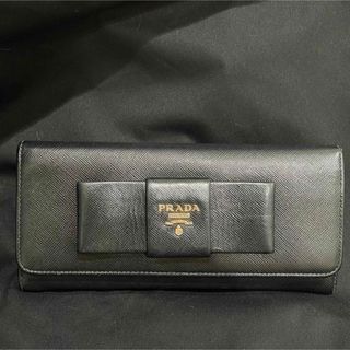 プラダ(PRADA)のプラダ 二つ折り 長財布 サフィアーノ リボン(財布)