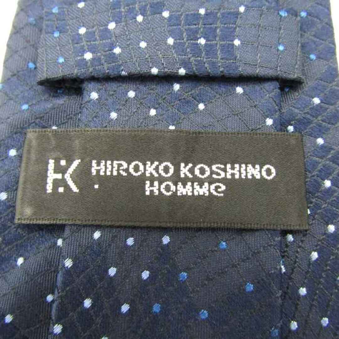 HIROKO KOSHINO(ヒロココシノ)のヒロココシノ ブランド ネクタイ ドット チェック柄 格子柄 シルク PO  メンズ ネイビー HIROKO KOSHINO メンズのファッション小物(ネクタイ)の商品写真