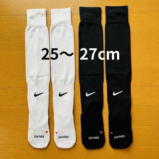 ナイキ(NIKE)の【新品】NIKE　サッカー　ソックス　25～27cm　メンズ　白黒　2足セット(ウェア)