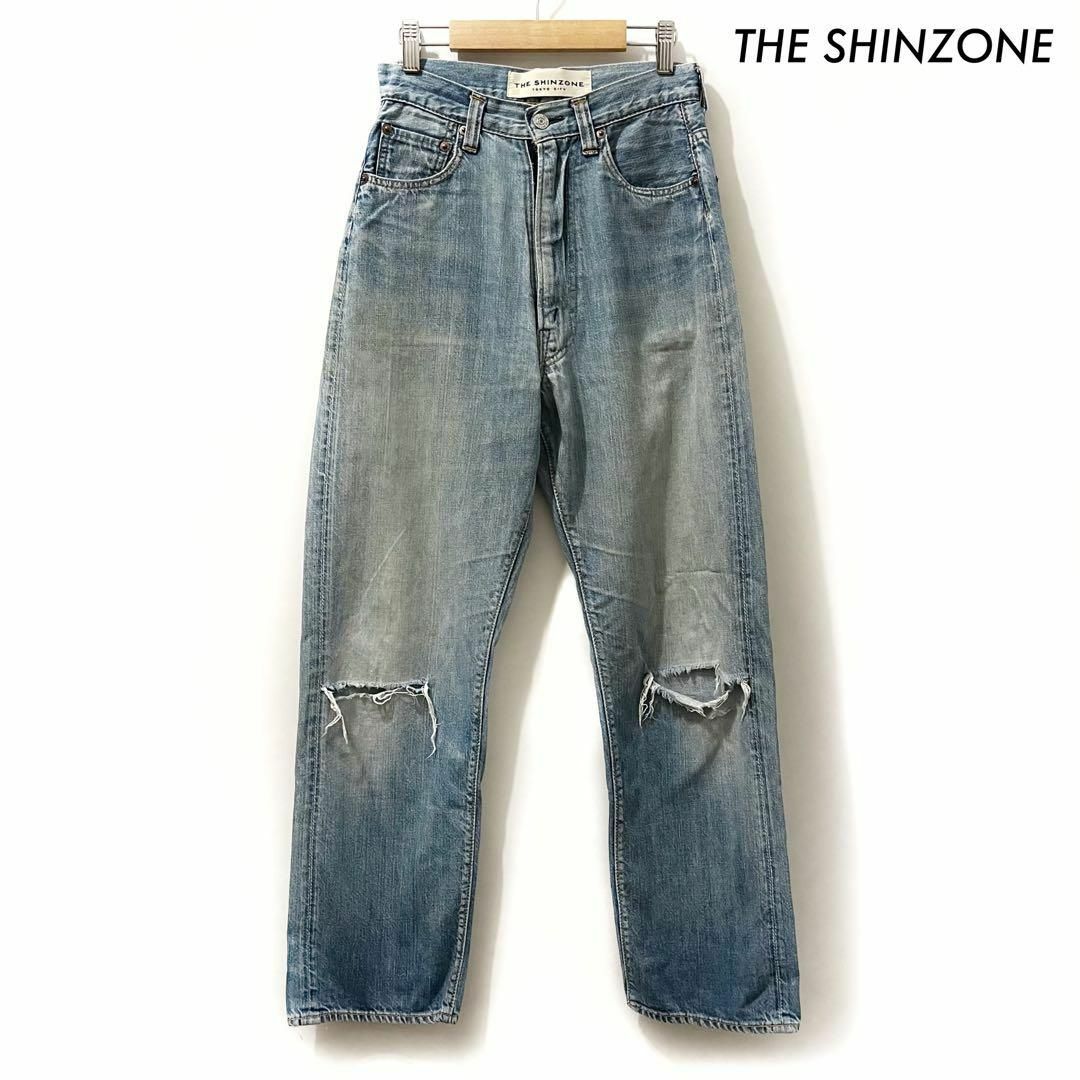 Shinzone(シンゾーン)のTHE SHINZONE ザシンゾーン★ハイウエストデニム ダメージジーンズ レディースのパンツ(デニム/ジーンズ)の商品写真