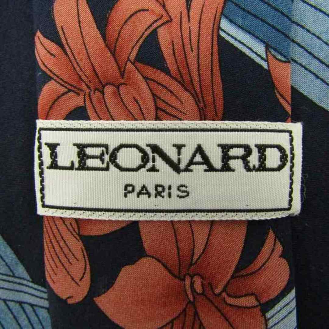 LEONARD(レオナール)のレオナール ブランド ネクタイ 総柄 花柄 リーフ柄 PO  メンズ ネイビー LEONARD メンズのファッション小物(ネクタイ)の商品写真