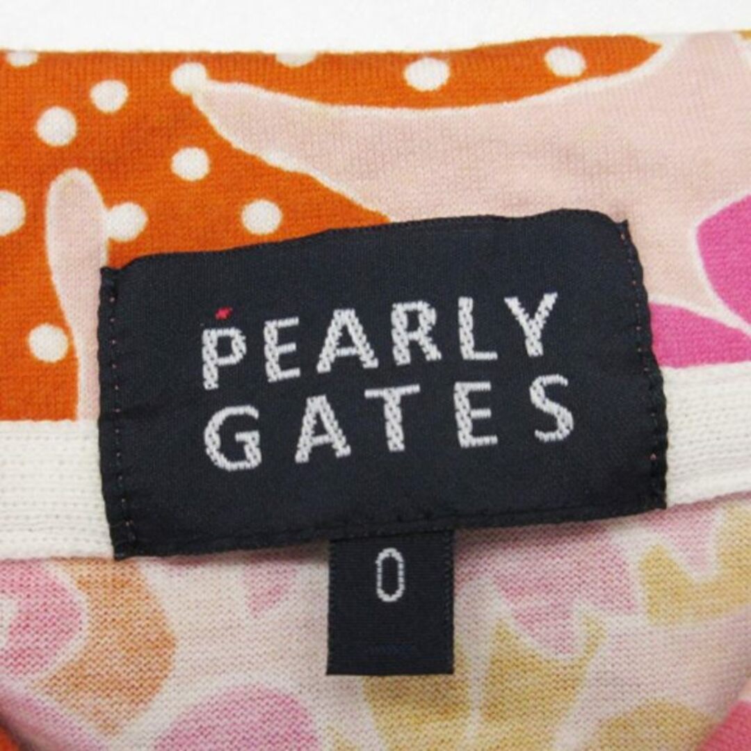 PEARLY GATES(パーリーゲイツ)のパーリーゲイツ ポロシャツ カットソー 半袖 花柄 刺繍 ピンク 0 スポーツ/アウトドアのゴルフ(ウエア)の商品写真