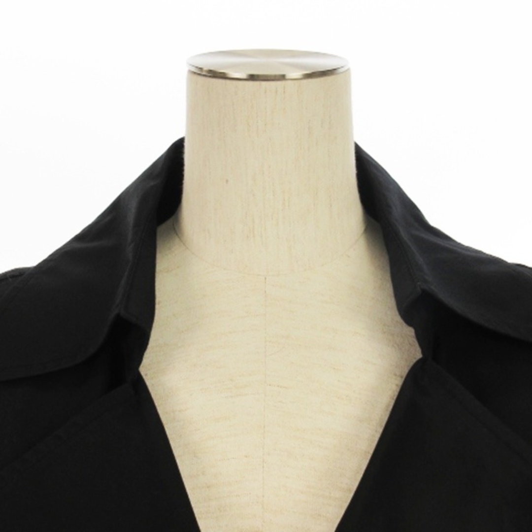 レキップヨシエイナバ トレンチ コート スプリング ベルト 薄手 黒 40 レディースのジャケット/アウター(トレンチコート)の商品写真