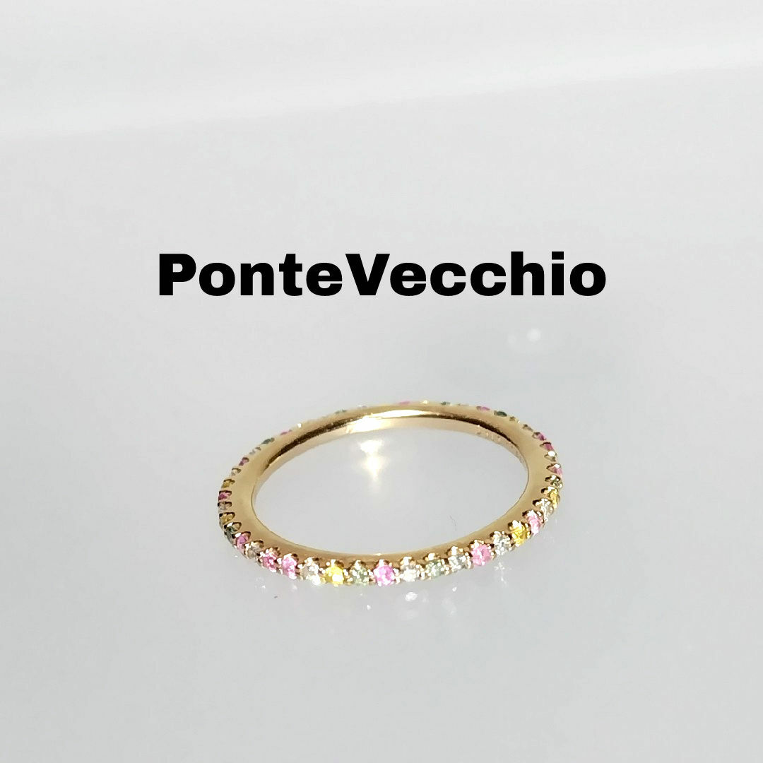 PonteVecchio(ポンテヴェキオ)のポンテヴェキオ グリーンダイヤモンド カラーサファイア ダイヤモンドリング レディースのアクセサリー(リング(指輪))の商品写真