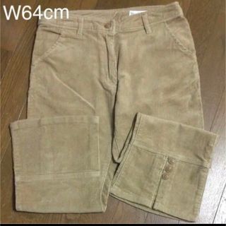 W64cm 七分丈パンツ　コーデュロイ   キャメル(カジュアルパンツ)