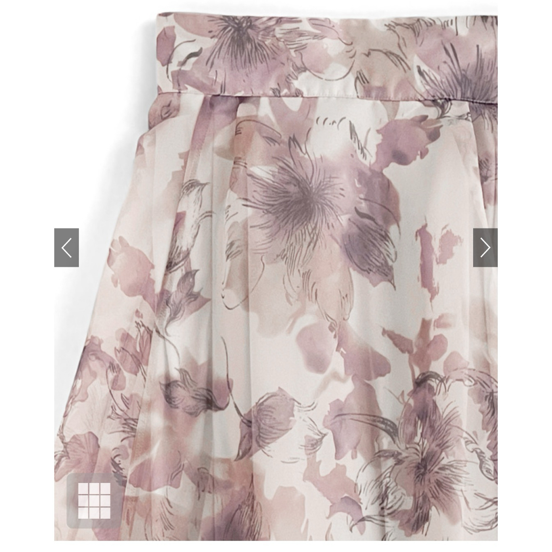 花柄オーガンジーフレアスカート　ブルー レディースのスカート(ロングスカート)の商品写真