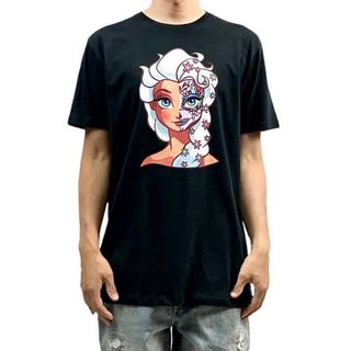 新品 アナと雪の女王 エルサ メキシカン シュガー スカル メイク Tシャツ(Tシャツ/カットソー(半袖/袖なし))