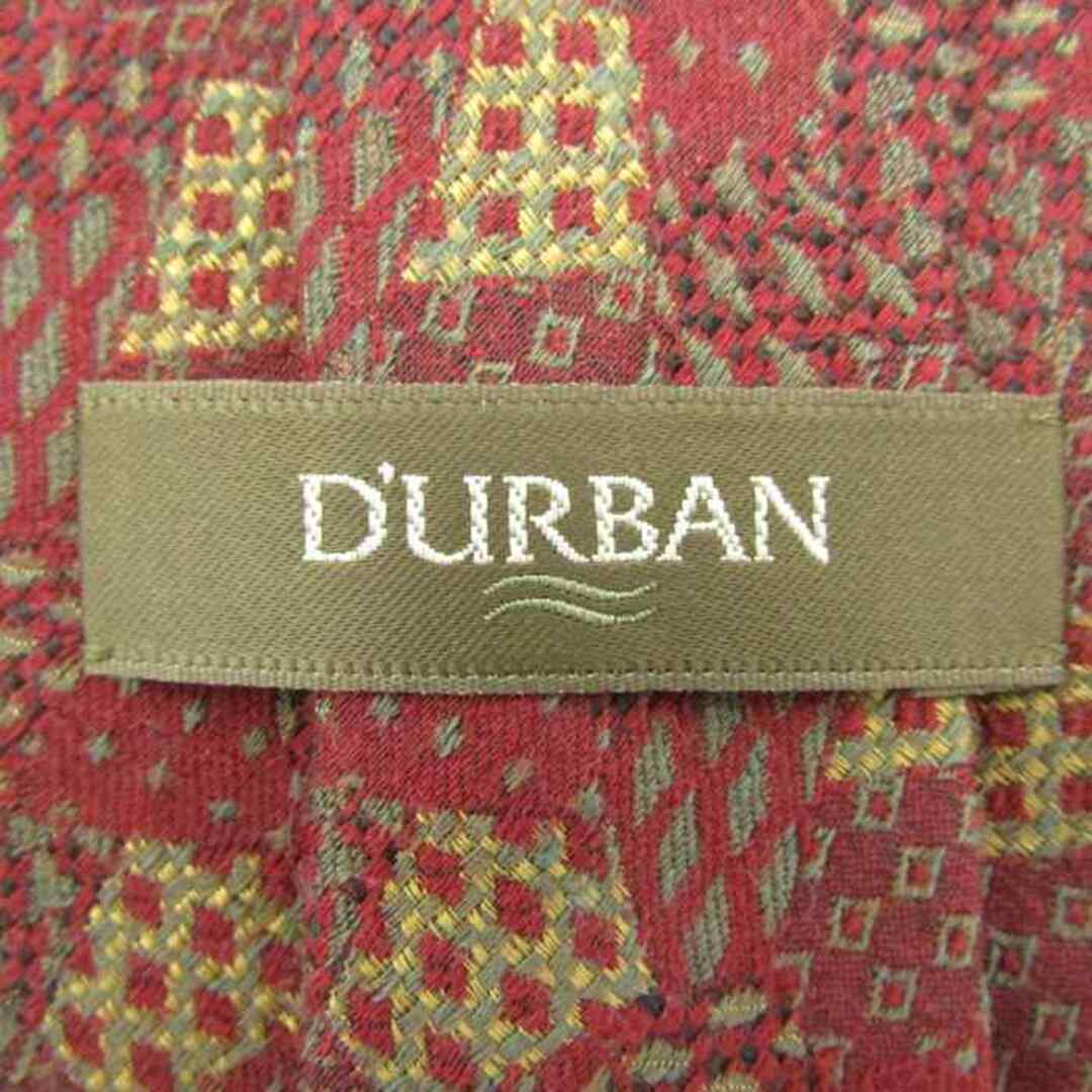 D’URBAN(ダーバン)のダーバン ブランド ネクタイ 格子柄 パネル柄 ウール シルク PO  メンズ ブラウン Durban メンズのファッション小物(ネクタイ)の商品写真