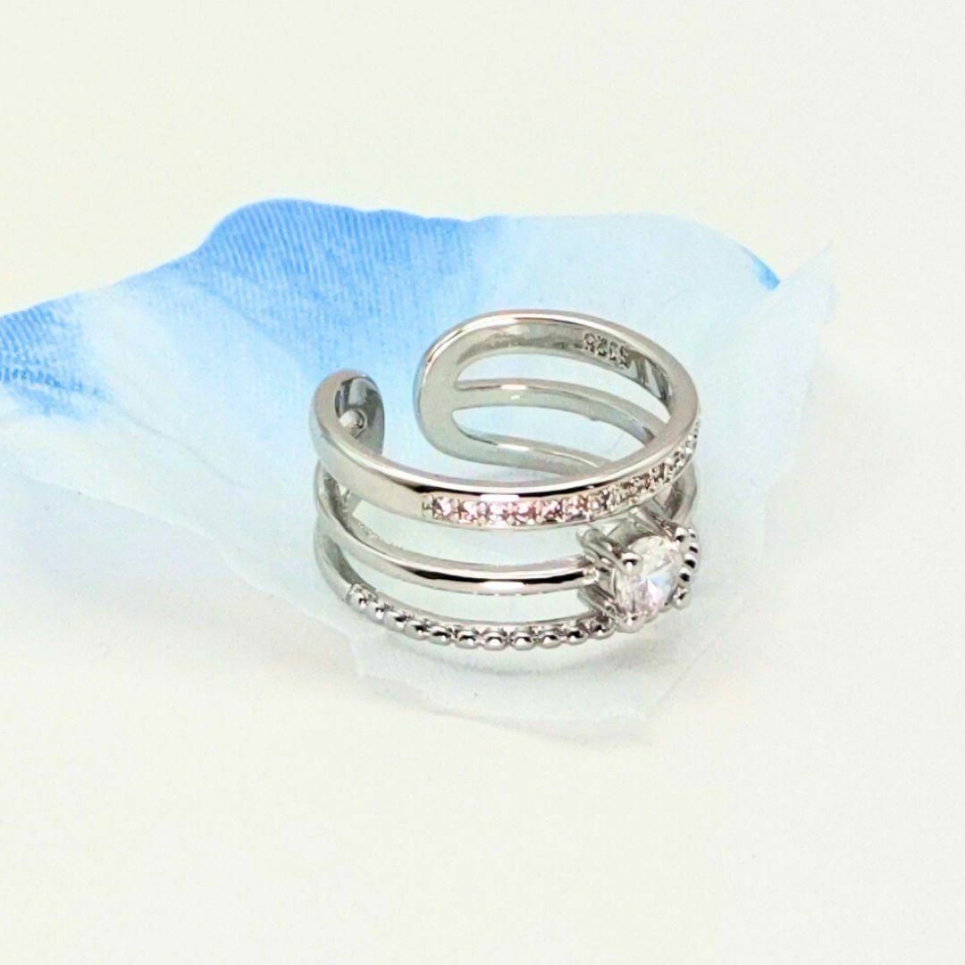 キュービックジルコニア リング　指輪　フリーサイズ レディースのアクセサリー(リング(指輪))の商品写真