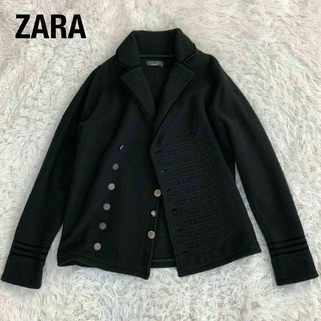 ZARA(ザラ)のZARAザラ　ナポレオンジャケット　ダブルテーラードジャケット　ブラック黒 メンズのジャケット/アウター(テーラードジャケット)の商品写真