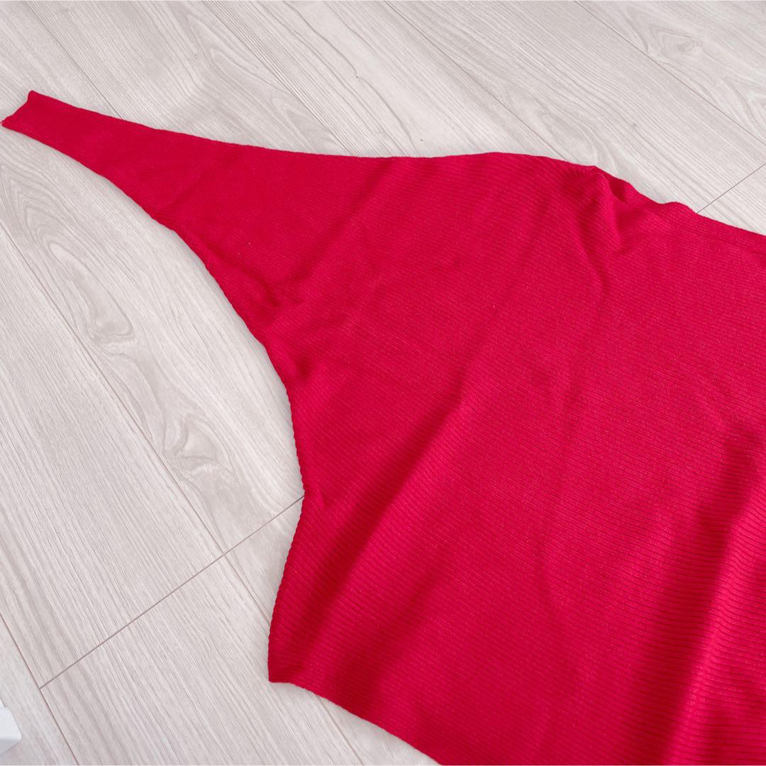 ドルマン スリーブ リブ ニット セーター 長袖 きれいめ カジュアル ゆったり レディースのトップス(ニット/セーター)の商品写真