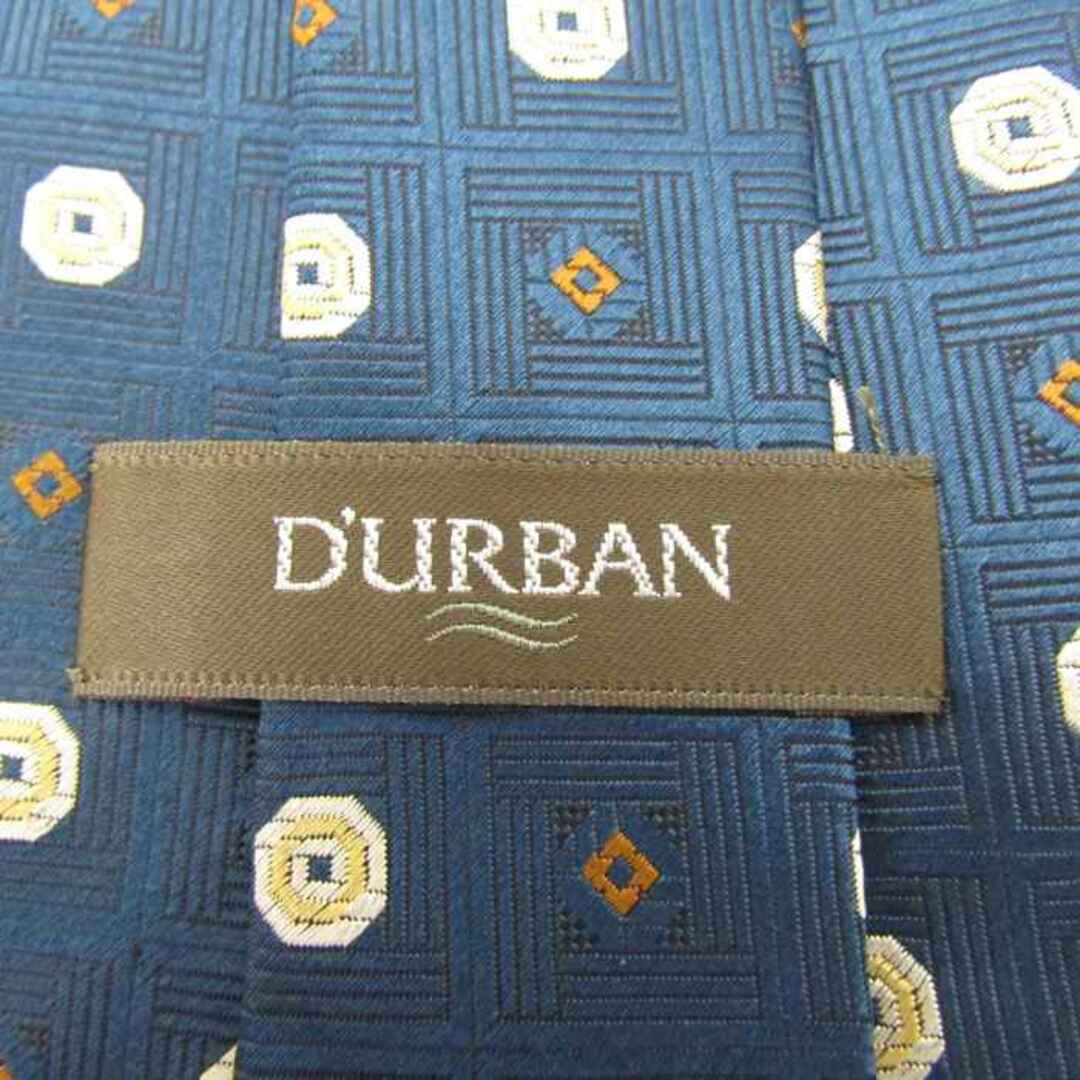 D’URBAN(ダーバン)のダーバン ブランド ネクタイ 小紋柄 ドット 格子柄 シルク PO  メンズ ネイビー Durban メンズのファッション小物(ネクタイ)の商品写真