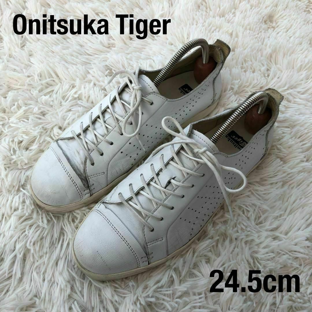 Onitsuka Tiger(オニツカタイガー)のOnitsukaTigerオニツカタイガーレザースニーカー白ホワイトTH4D4L レディースの靴/シューズ(スニーカー)の商品写真