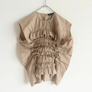 美品✨ Drawer シャーリング ブラウス　ベージュ　36