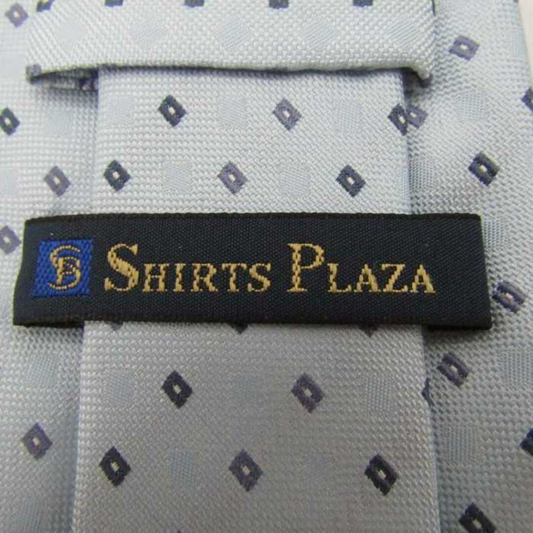 シャツプラザ ブランド ネクタイ 小紋柄 スクエア柄 シルク PO  メンズ ブルー SHIRTS PLAZA メンズのファッション小物(ネクタイ)の商品写真