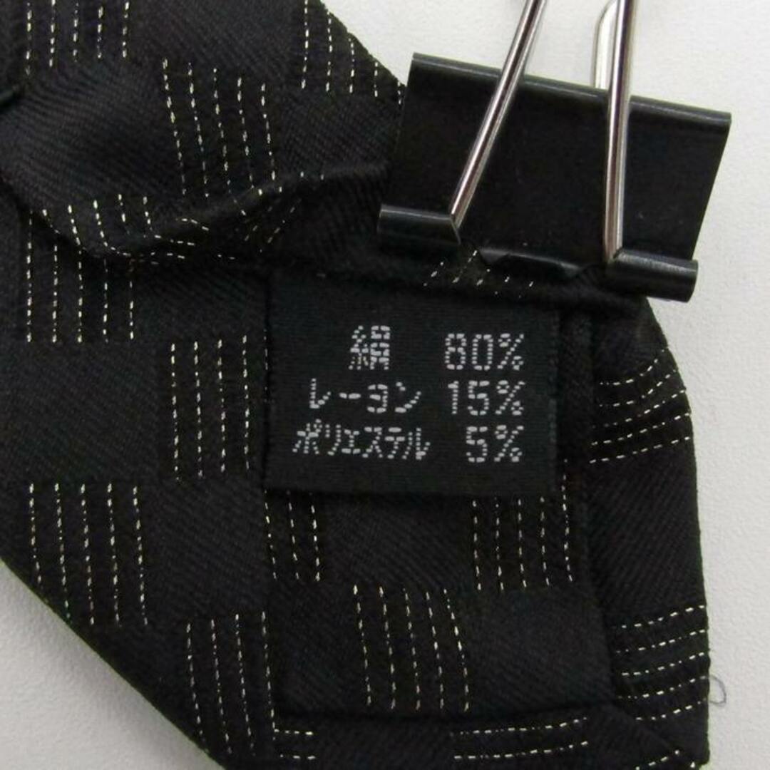 コムサコレクション ブランド ネクタイ ストライプ柄 格子柄 シルク PO  メンズ ブラック COMME CA COLLECTION メンズのファッション小物(ネクタイ)の商品写真