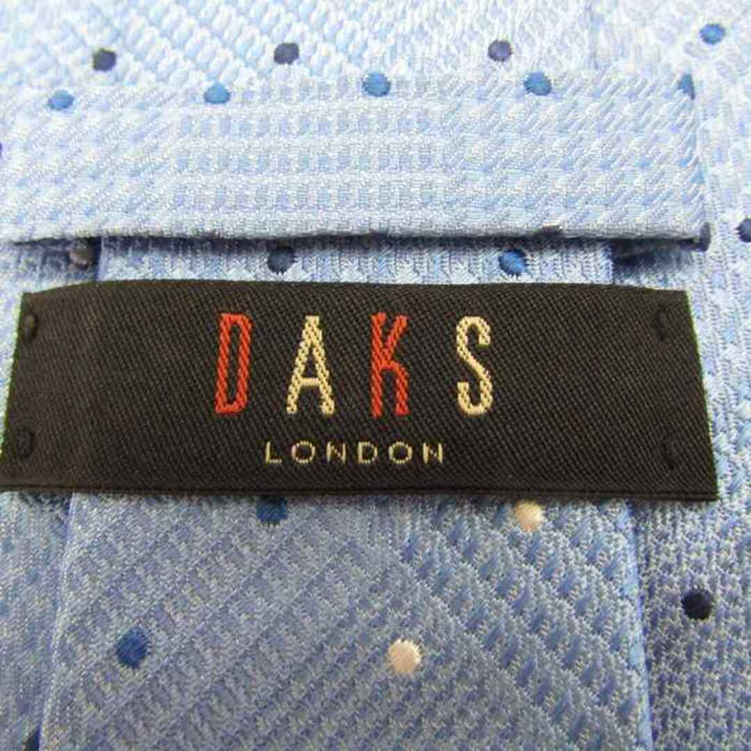 DAKS(ダックス)のダックス ブランド ネクタイ ドット チェック柄 格子柄 シルク 日本製 PO  メンズ ブルー DAKS メンズのファッション小物(ネクタイ)の商品写真