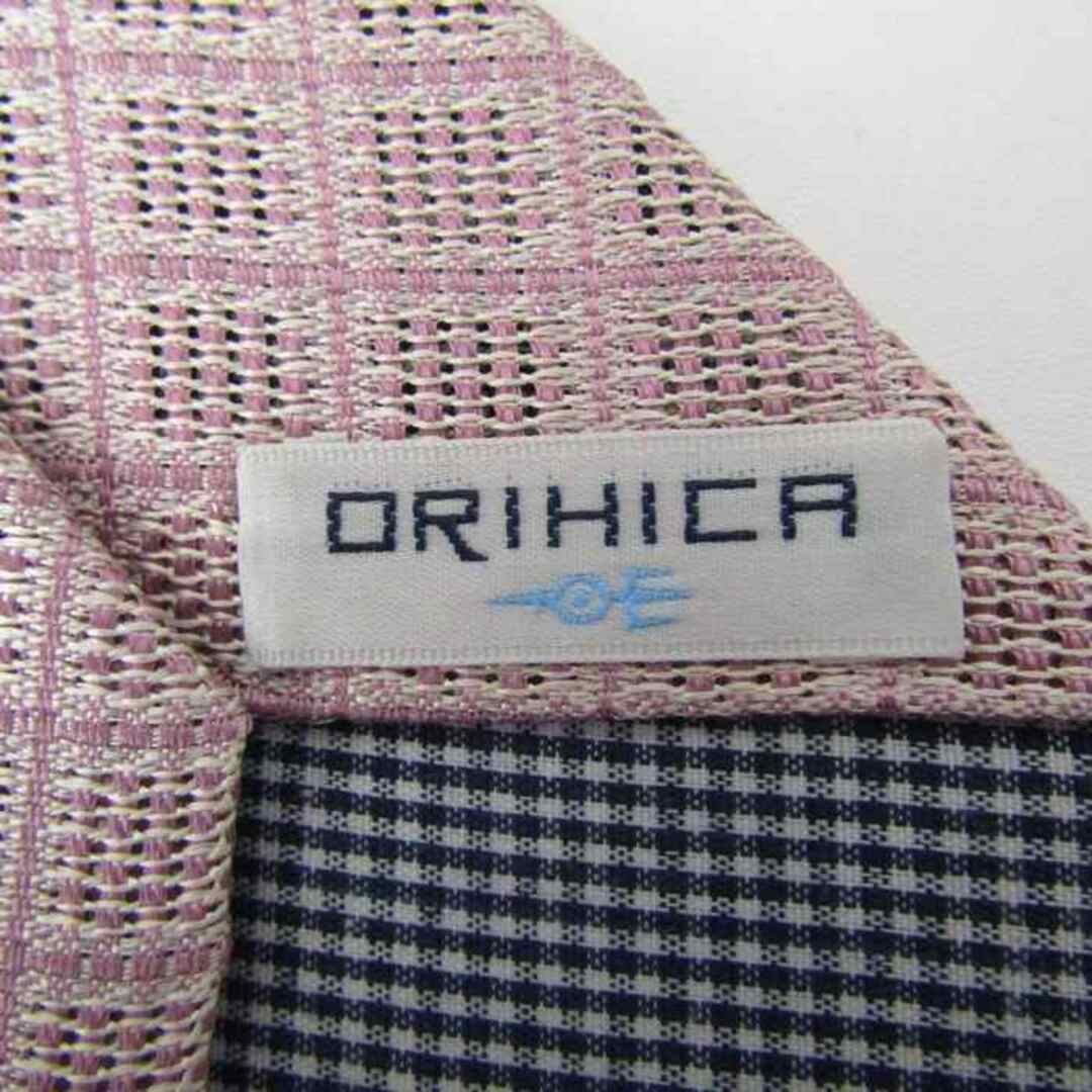 オリヒカ ブランド ネクタイ チェック柄 格子柄 シルク PO  メンズ ピンク ORIHICA メンズのファッション小物(ネクタイ)の商品写真