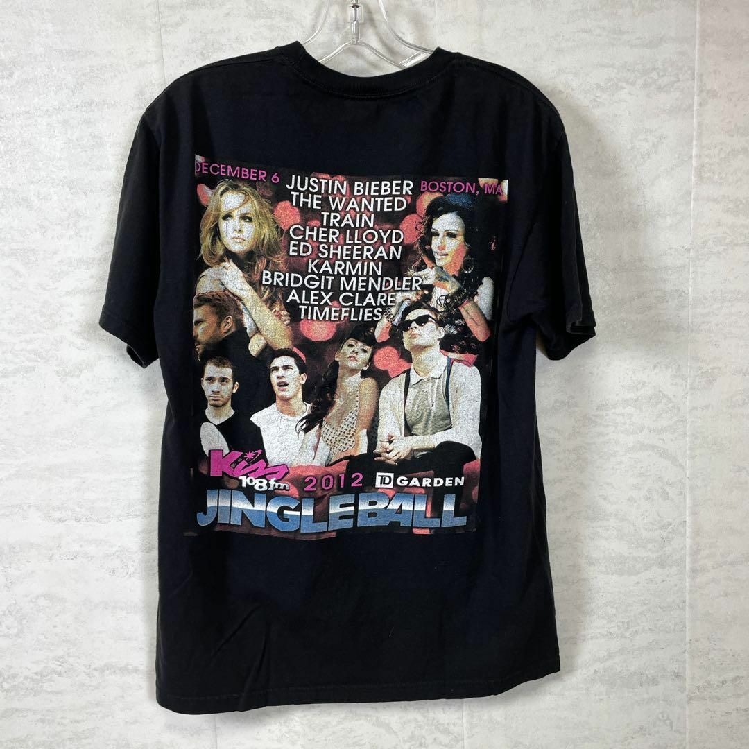 MUSIC TEE(ミュージックティー)のバンドＴシャツ　ジャスティンビーバー　半袖Ｔシャツ　サイズＭ　黒ブラック　古着 メンズのトップス(Tシャツ/カットソー(半袖/袖なし))の商品写真