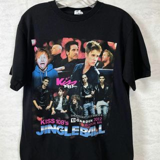 ミュージックティー(MUSIC TEE)のバンドＴシャツ　ジャスティンビーバー　半袖Ｔシャツ　サイズＭ　黒ブラック　古着(Tシャツ/カットソー(半袖/袖なし))