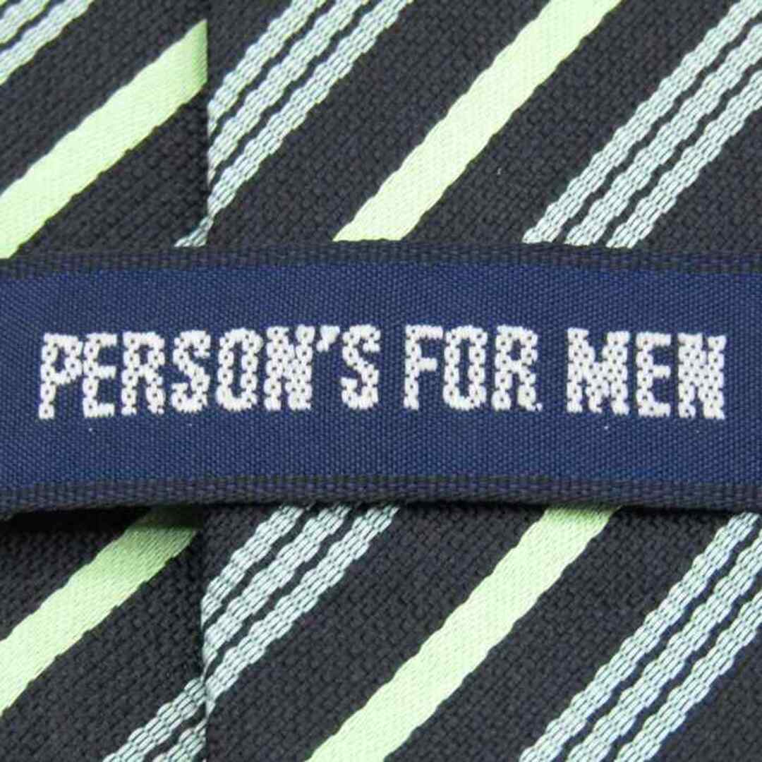 PERSON'S(パーソンズ)のパーソンズ ブランド ネクタイ ストライプ柄 シルク 日本製 PO  メンズ ブラック PERSONS メンズのファッション小物(ネクタイ)の商品写真