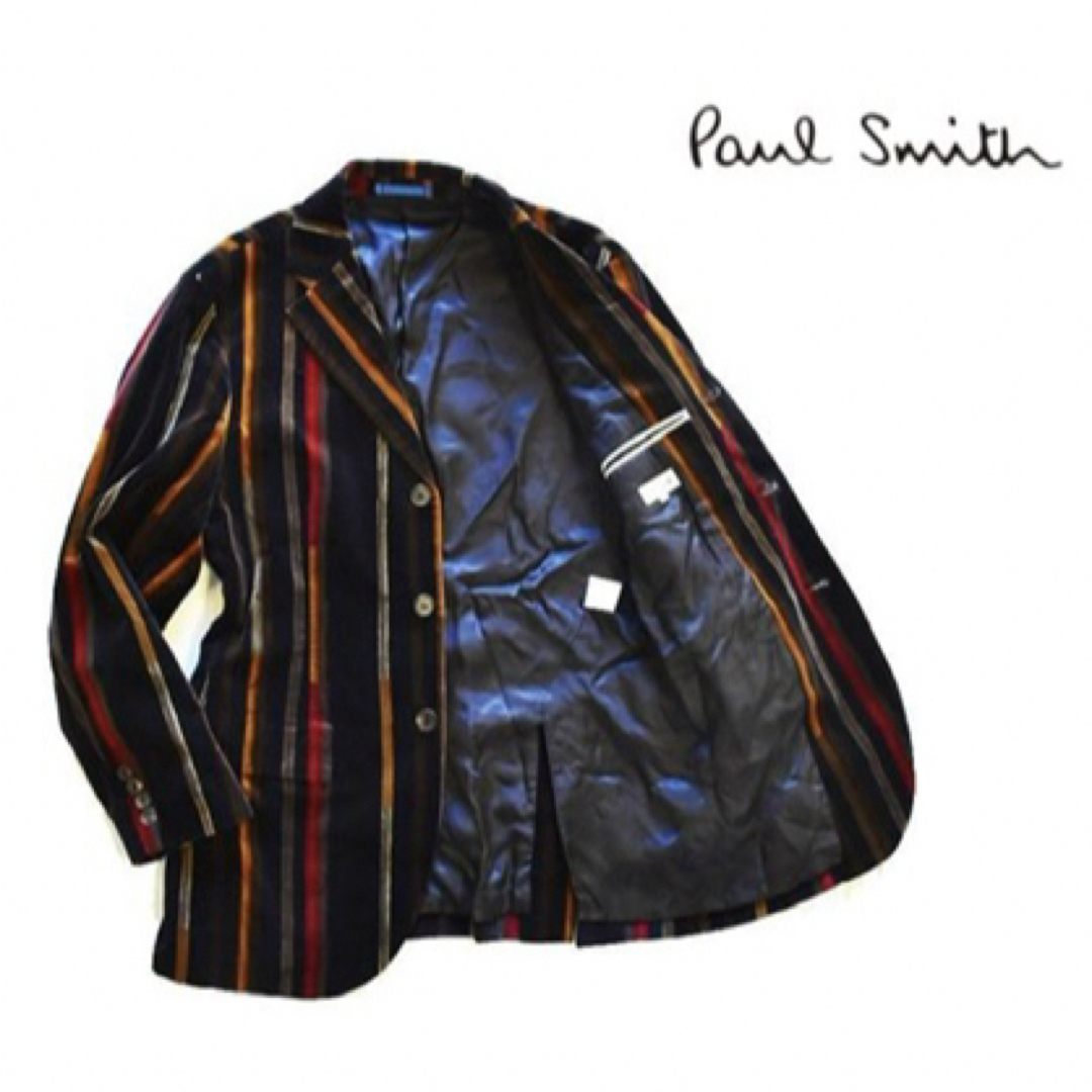 Paul Smith(ポールスミス)のポールスミス ベロア地 ストライプ テーラード ジャケット M メンズのジャケット/アウター(テーラードジャケット)の商品写真