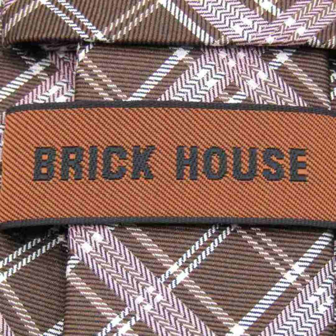 ブリックハウス ブランド ネクタイ チェック柄 格子柄 シルク PO  メンズ ワインレッド BRICK HOUSE メンズのファッション小物(ネクタイ)の商品写真