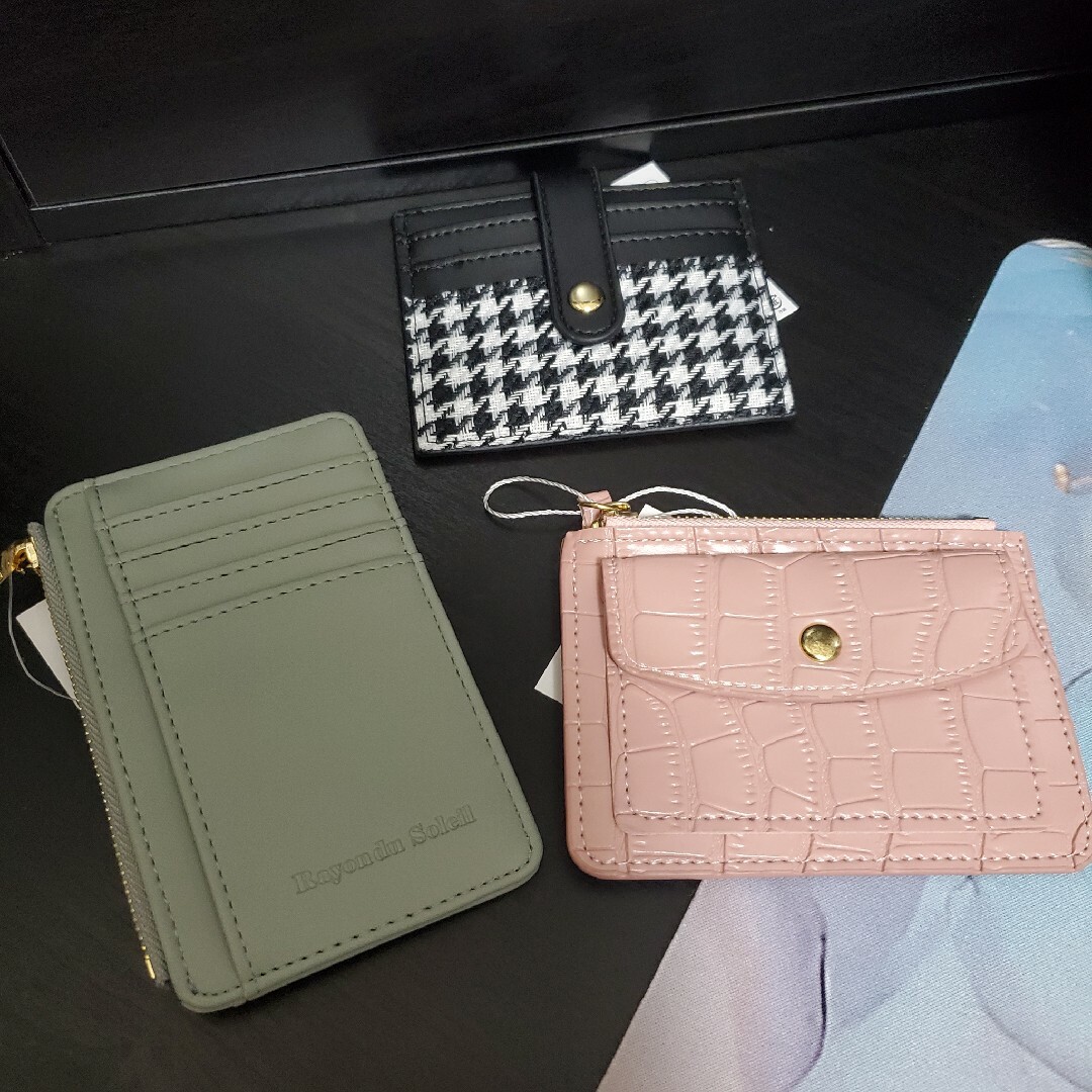 サンキューマート カードケース 財布 レザー 千鳥柄 シンプル レディースのファッション小物(財布)の商品写真