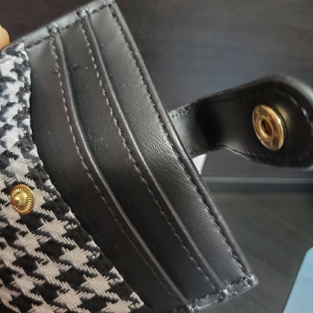 サンキューマート カードケース 財布 レザー 千鳥柄 シンプル レディースのファッション小物(財布)の商品写真