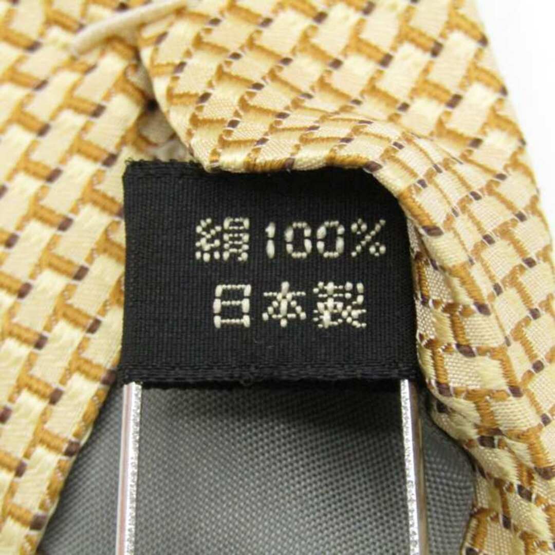 ヴィサルノ ブランド ネクタイ チェック柄 格子柄 シルク 日本製 PO  メンズ イエロー VISARUNO メンズのファッション小物(ネクタイ)の商品写真