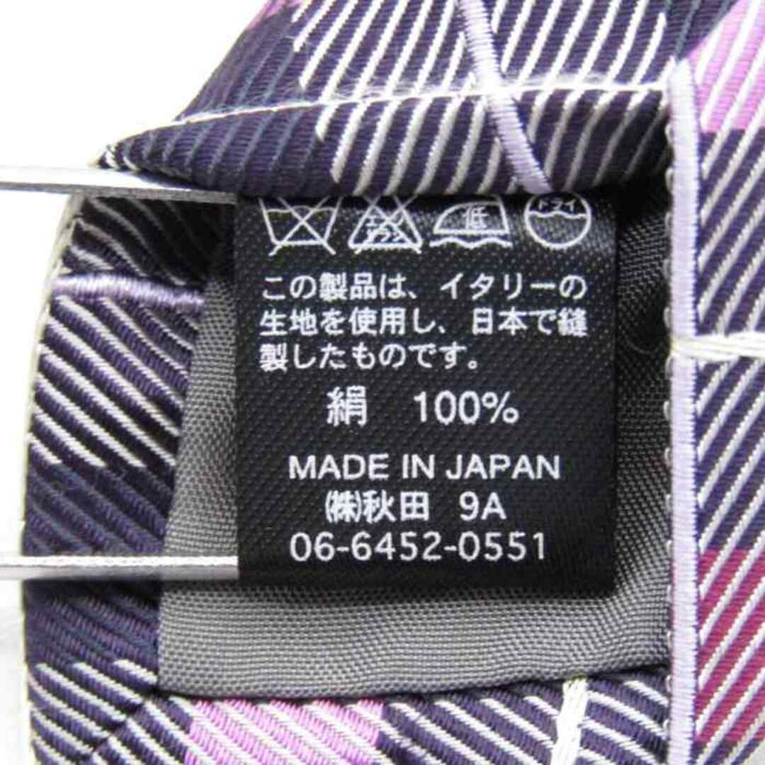 モダリトルノ ブランド ネクタイ チェック柄 格子柄 シルク 日本製 PO  メンズ パープル MODA RITORNO メンズのファッション小物(ネクタイ)の商品写真