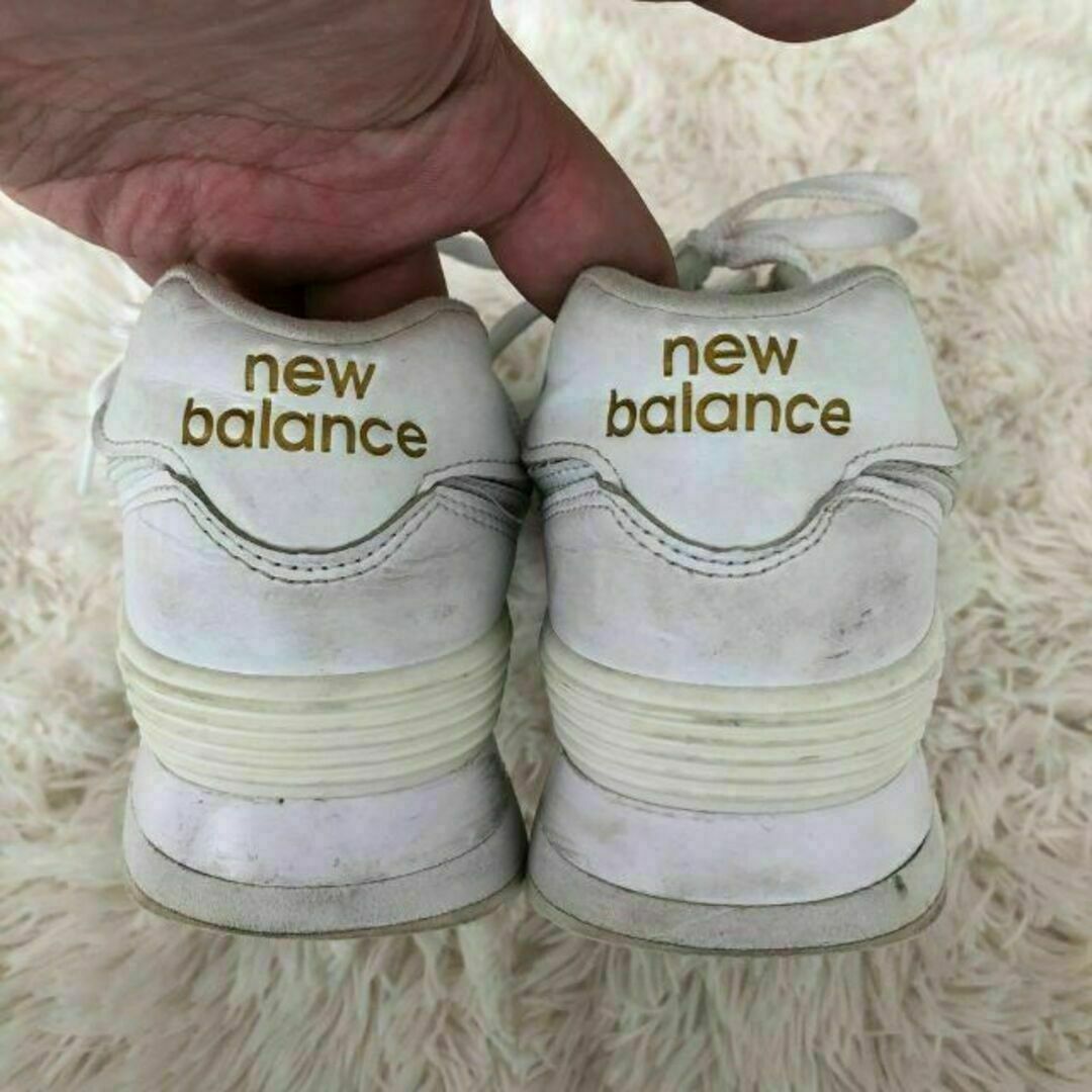 New Balance(ニューバランス)のニューバランスNEW BALANCE　574レザースニーカー白ホワイト23cm レディースの靴/シューズ(スニーカー)の商品写真