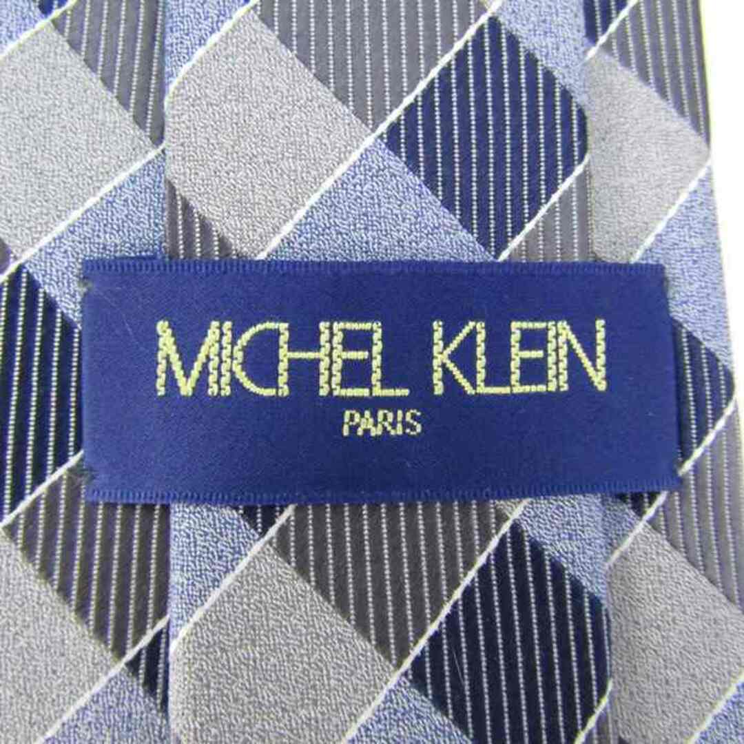 MICHEL KLEIN(ミッシェルクラン)のミッシェルクラン ブランド ネクタイ チェック柄 格子柄 シルク 日本製 PO  メンズ ネイビー MICHEL KLEIN メンズのファッション小物(ネクタイ)の商品写真