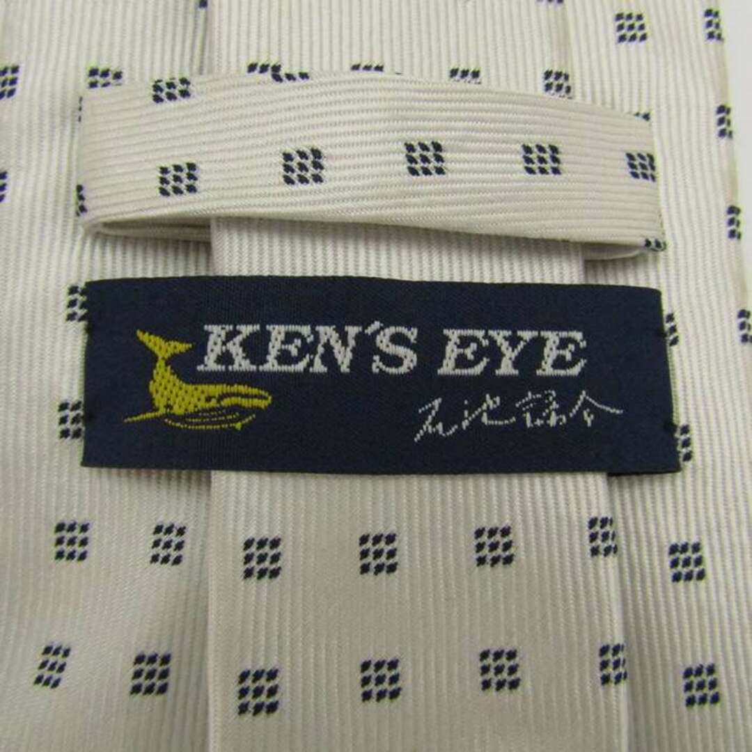 ケンズアイ ブランド ネクタイ 小紋柄 ドット シルク 日本製 PO  メンズ ホワイト KEN'S EYE メンズのファッション小物(ネクタイ)の商品写真