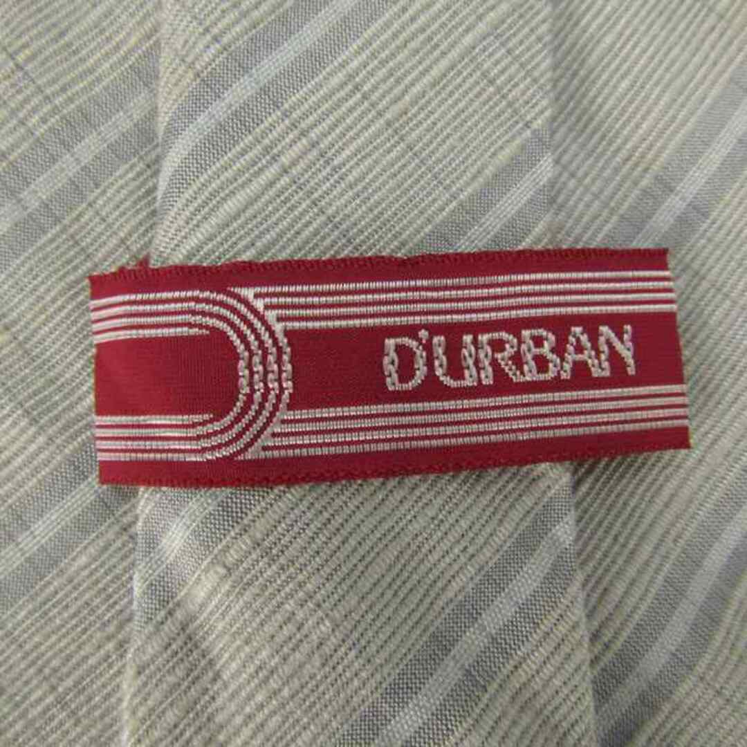 D’URBAN(ダーバン)のダーバン ブランド ネクタイ ストライプ柄 格子柄 シルク PO  メンズ ライトグレー Durban メンズのファッション小物(ネクタイ)の商品写真