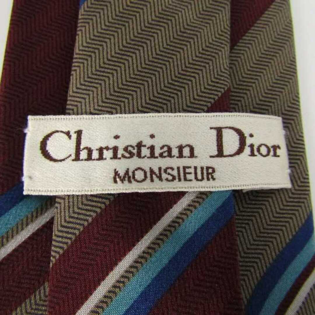 Christian Dior(クリスチャンディオール)のクリスチャンディオール ブランド ネクタイ ストライプ柄 シルク PO  メンズ ブラウン Christian Dior メンズのファッション小物(ネクタイ)の商品写真