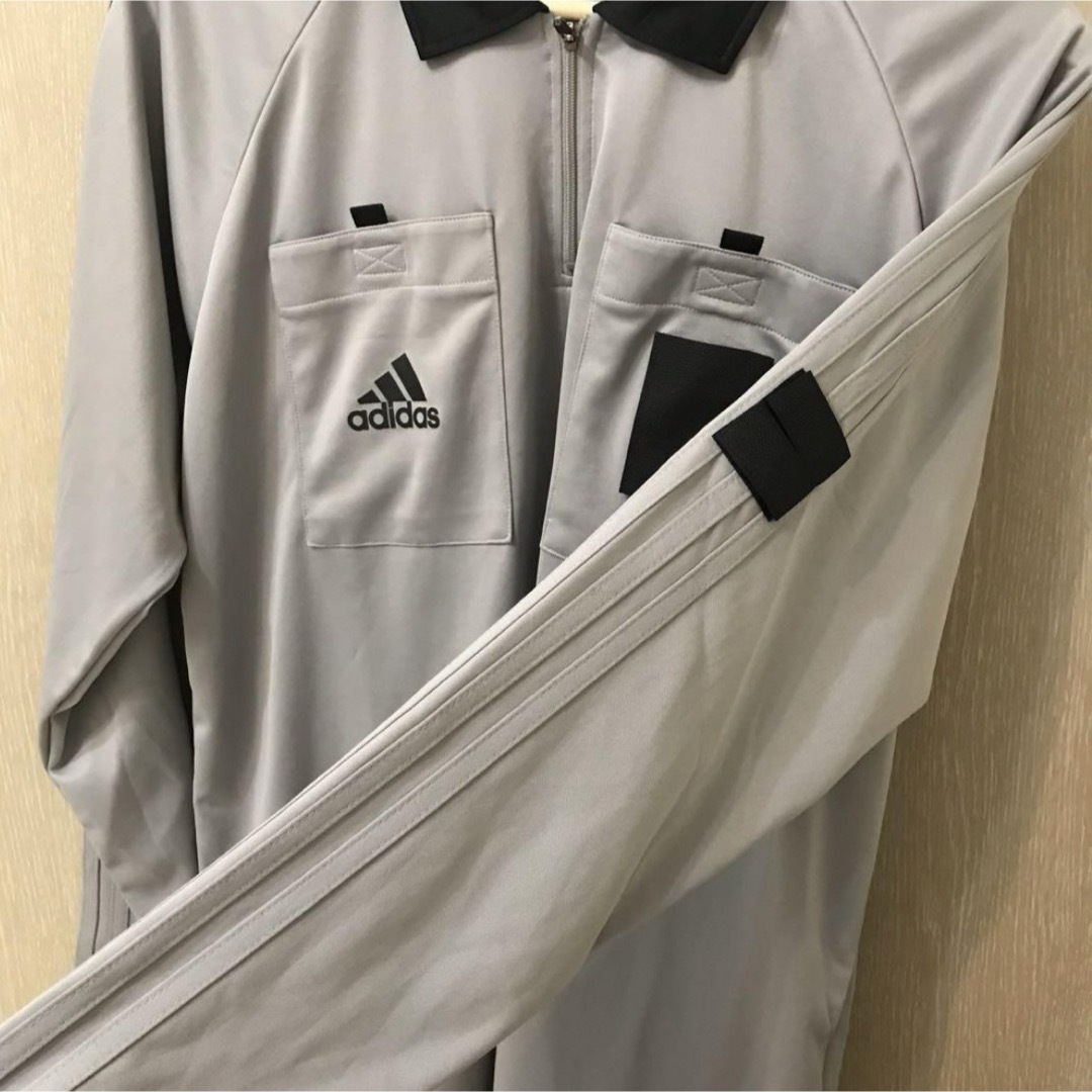 adidas(アディダス)のadidas サッカー 長袖 審判服 レフリーウェア グレー ブラック シャツ スポーツ/アウトドアのサッカー/フットサル(ウェア)の商品写真