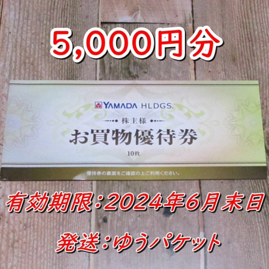 ヤマダデンキ 株主優待券 5000円分 割引券◆ベスト電器他◆24/6/末迄 チケットの優待券/割引券(ショッピング)の商品写真