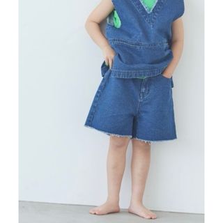 LOWRYS FARM - 【新品】ローリーズファーム　キッズ カットオフデニムショートパンツ　110cm