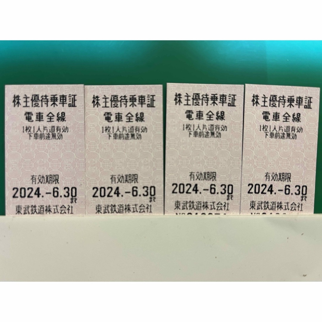 東武鉄道株主優待乗車証 チケットの乗車券/交通券(鉄道乗車券)の商品写真