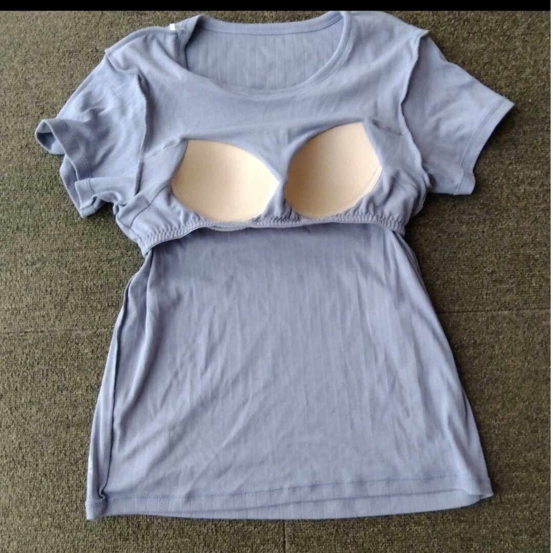 ベルメゾン(ベルメゾン)のサラリスト カップ付きTシャツ レディースのトップス(Tシャツ(半袖/袖なし))の商品写真
