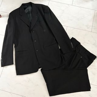 es IN VESTMENT CLOTHINGメンズスーツ　黒グレー縞(セットアップ)