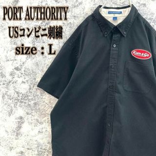 VINTAGE - IT25 US古着ポートオーソリティ米国コンビニ企業クムアンドゴー刺繍ロゴシャツ