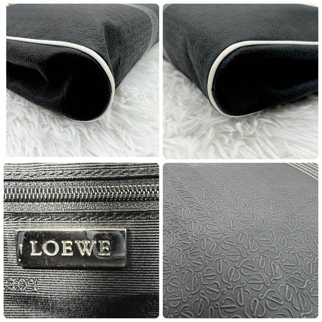 LOEWE(ロエベ)のロエベ トートバッグ エンボス加工アナグラム ストライプステッチ 黒 A4可 レディースのバッグ(トートバッグ)の商品写真