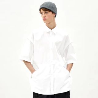 アンダーカバー(UNDERCOVER)の3XL ジップポケットシャツ(5分袖) UNDERCOVER ホワイト(シャツ)