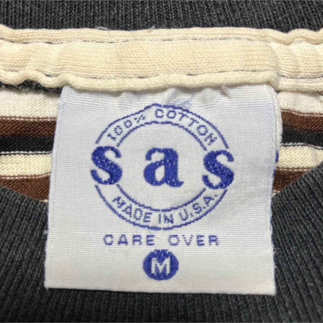 VINTAGE(ヴィンテージ)の90s『SAS』Tシャツ　USA製　ボーダー　サーフ　ヴィンテージ メンズのトップス(Tシャツ/カットソー(半袖/袖なし))の商品写真