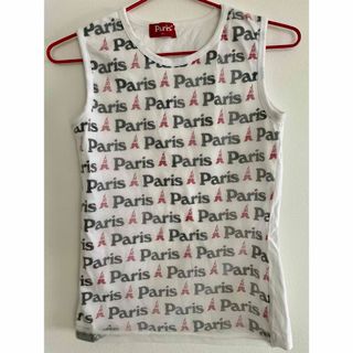 タンクトップレディース　レーストップス　Paris(Tシャツ(半袖/袖なし))