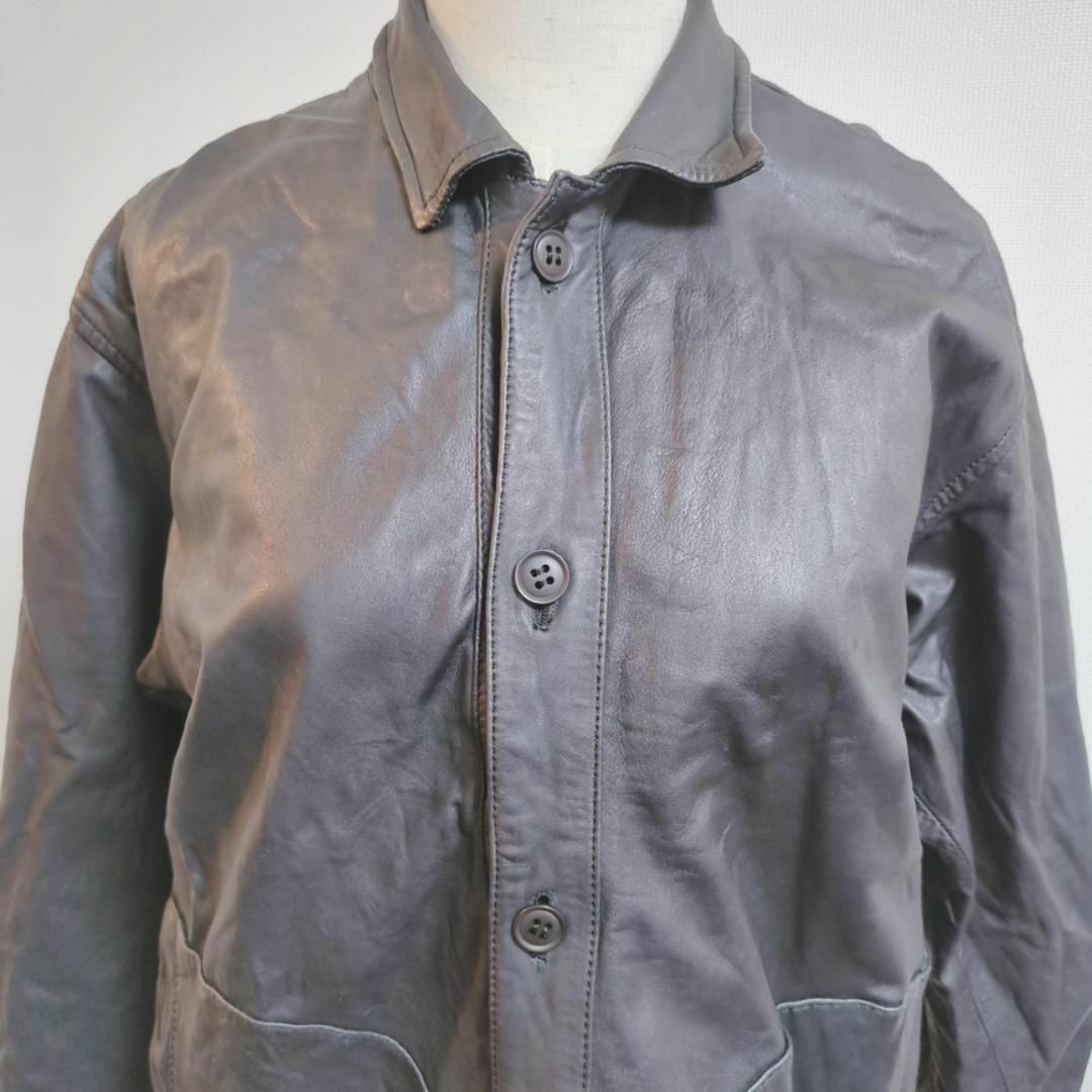 MB119/JUN シャツジャケット アウター レザー 裾絞り ミドル丈 メンズのトップス(シャツ)の商品写真