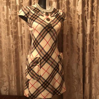 バーバリー(BURBERRY)のバーバリー チェック　ワンピース　38(ひざ丈ワンピース)